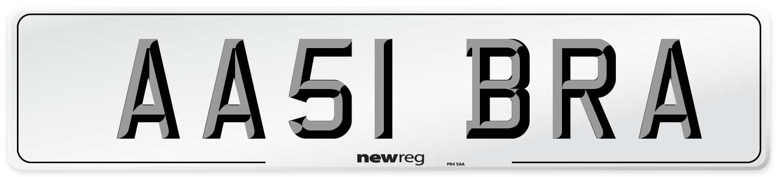 AA51 BRA Number Plate from New Reg